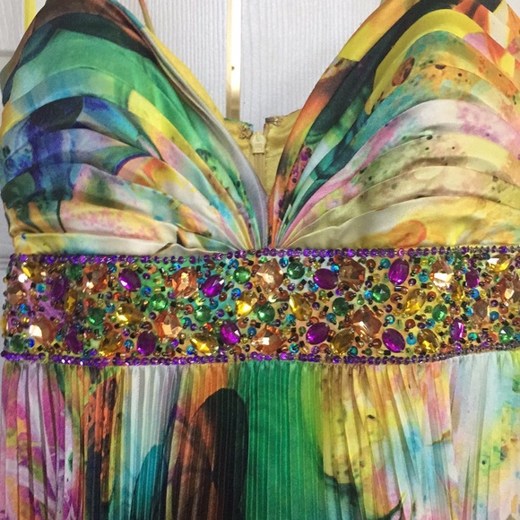 Night Moves multicolored pageant prom gown - Picture 2 of 5